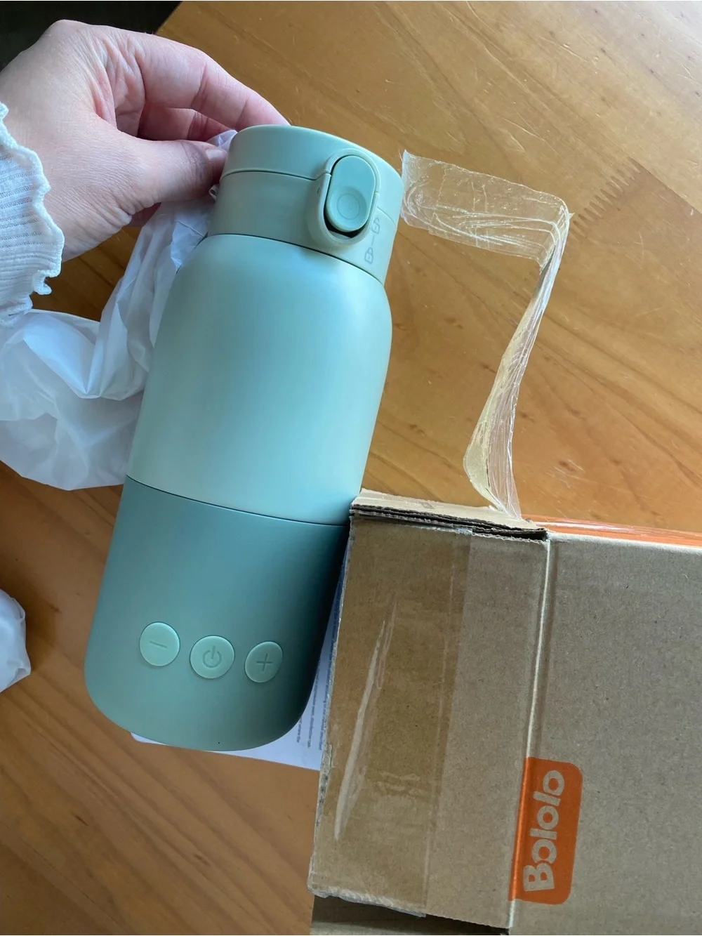 Portable Electric Milk Frother Bottle - Sage Green